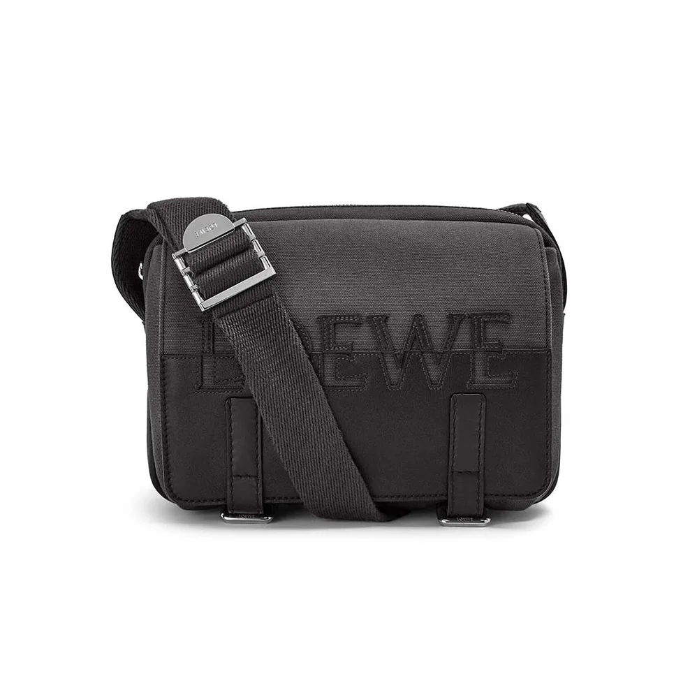 Loewe Signature XS Military Messenger Bag in Canvas and Classic Calfskin for Men Loewe Signature XS Military Messenger Bag in Canvas and Classic Calfskin for Men