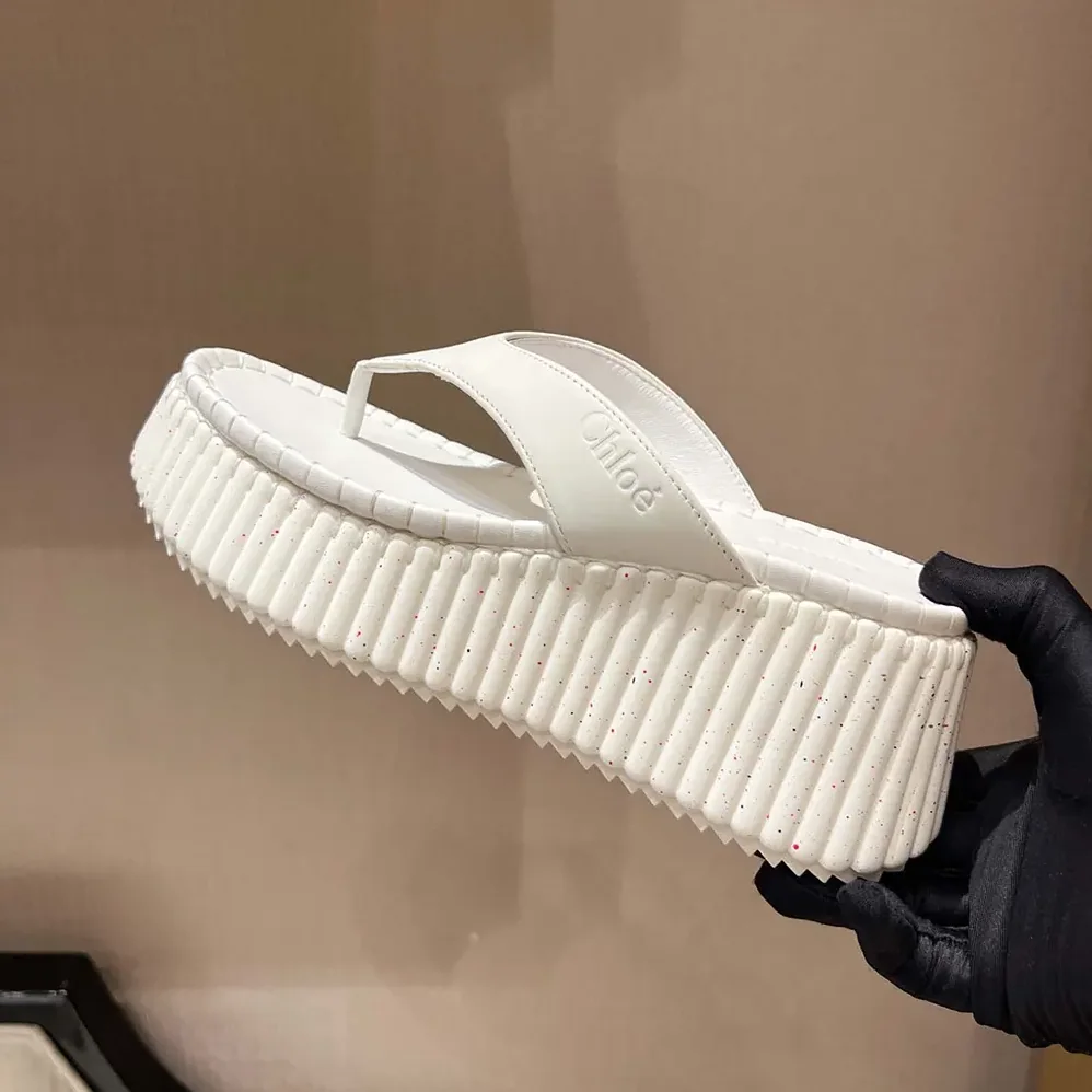 Chloe Nama Wedge Slide for Women in White