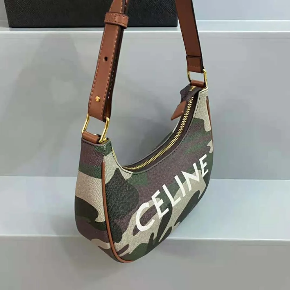 Celine AVA Bag in Canvas with Camouflage and Celine Print for Women