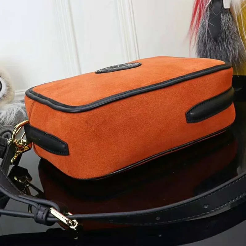 Fendi Mini Camera Case Natural-Color Suede Bag for Women in Brown Fendi Mini Camera Case Natural-Color Suede Bag for Women in Brown