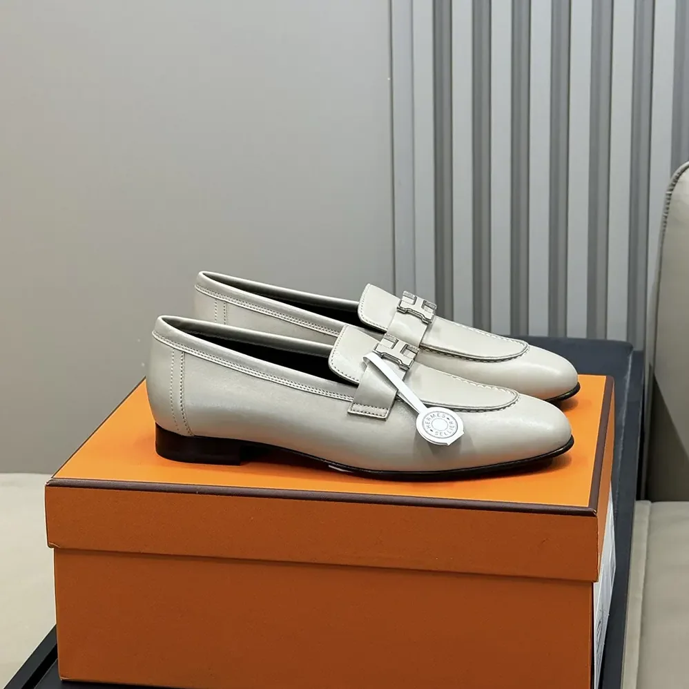 Hermes Paris Loafer in Goatskin for Women in Gray