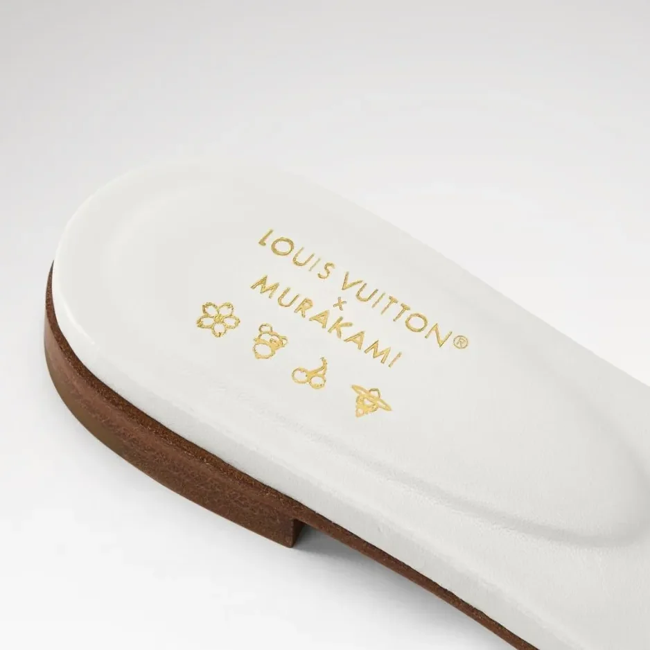 Louis Vuitton LV x TM LV Frame Flat Mules White 1AJJYL Louis Vuitton LV x TM LV Frame Flat Mules White 1AJJYL