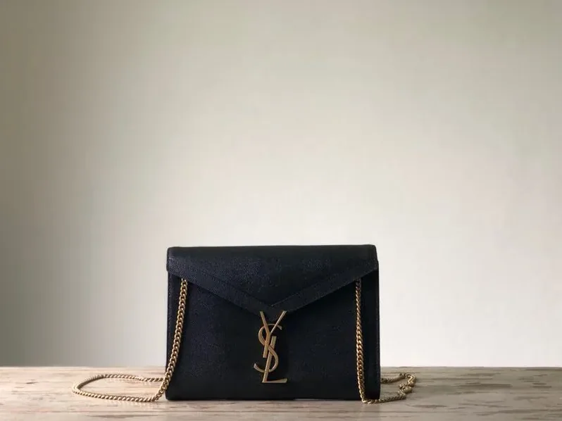 Saint Laurent Cassandra Flap-Front Crossbody Bag Black / YSL