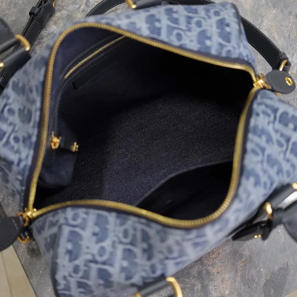 Dior Groove 25 Bag Blue Denim Dior Oblique Jacquard for Women