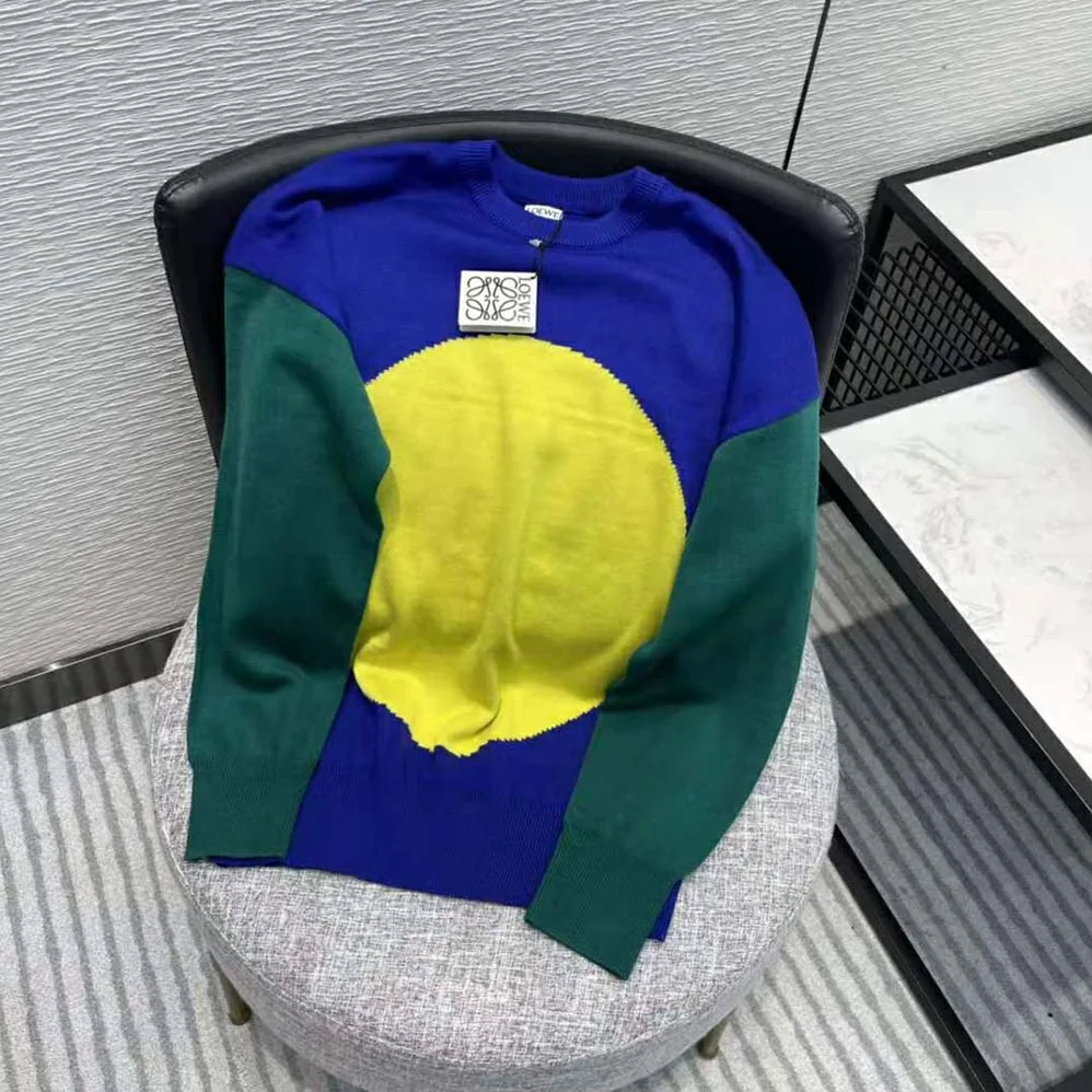 Loewe Circle Intarsia Sweater in Wool for Women