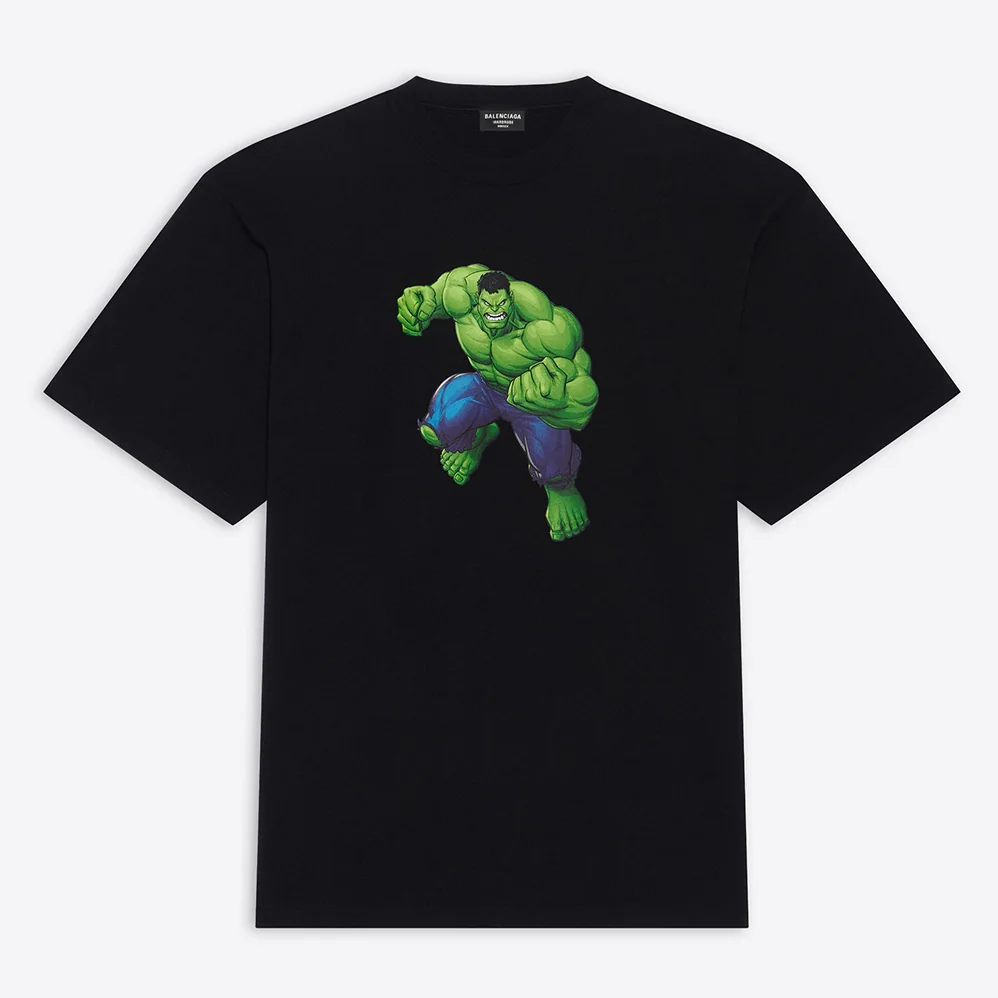 Balenciaga Hulk 2021Marvel Medium Fit T for Women in Shirt in Black