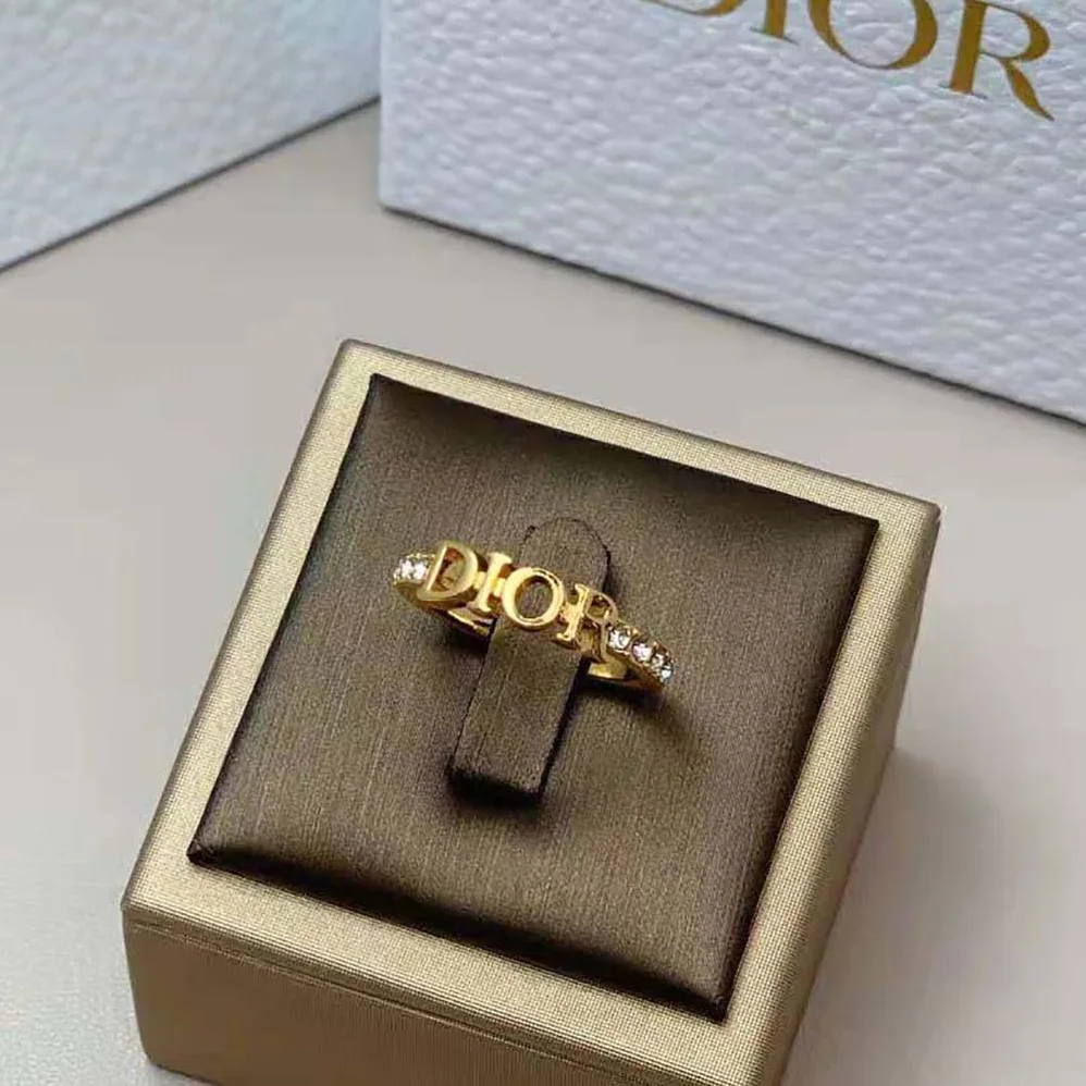 Dior Dio(r)evolution Ring Gold-Finish Metal and White Crystals for Women