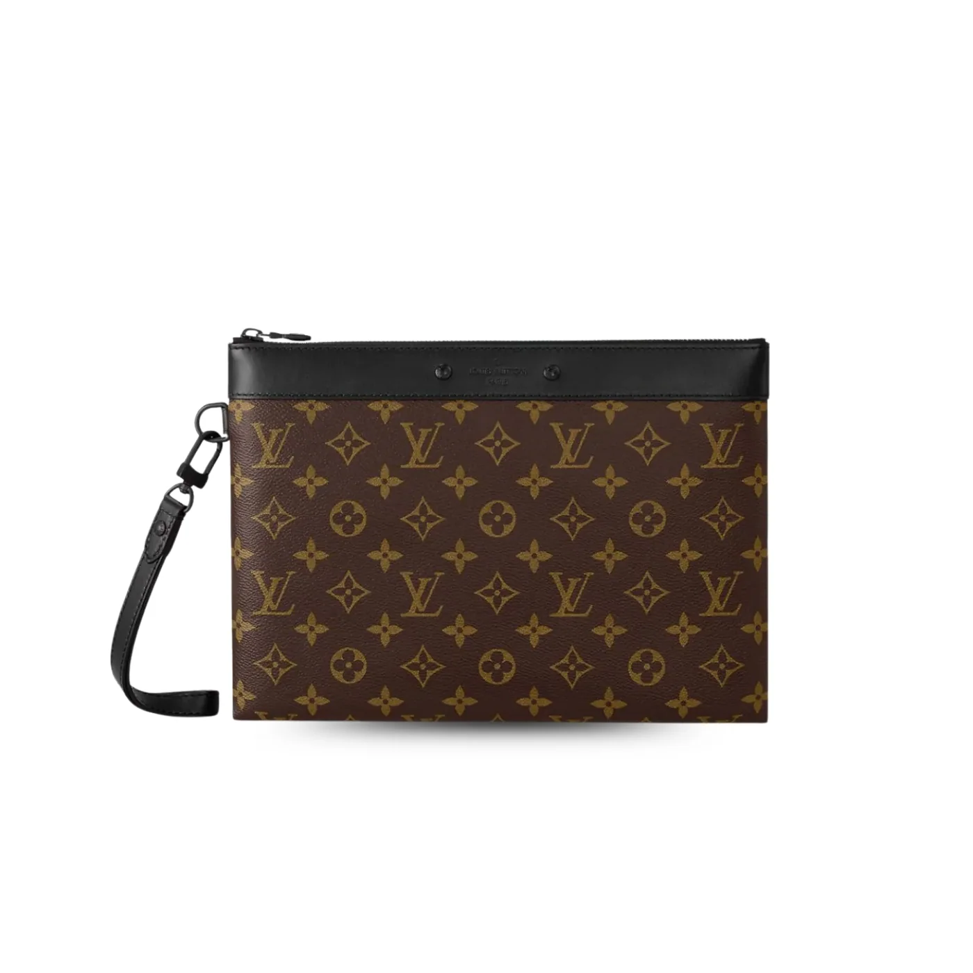 Louis Vuitton Pochette To Go Pouch / Brown Monogram Canvas Black Hardware