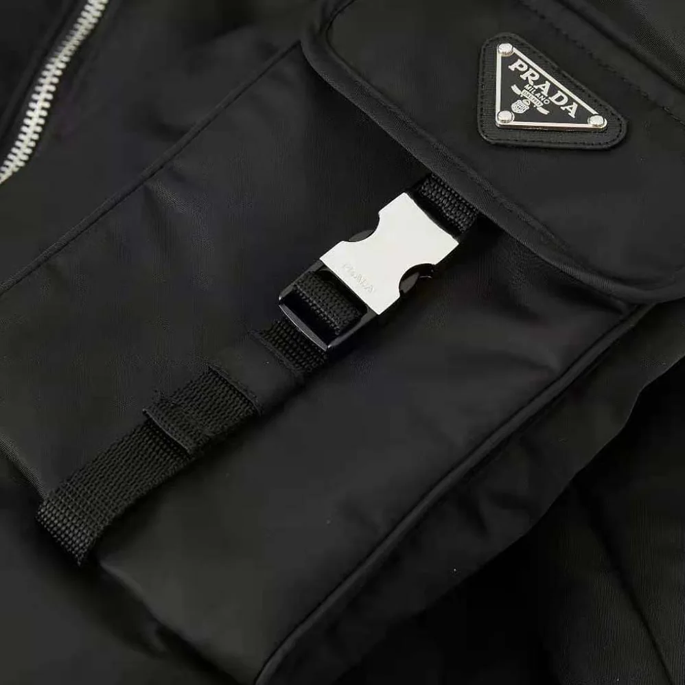 Prada Re-Nylon Blouson Jacket for Men in Black Prada Re-Nylon Blouson Jacket for Men in Black