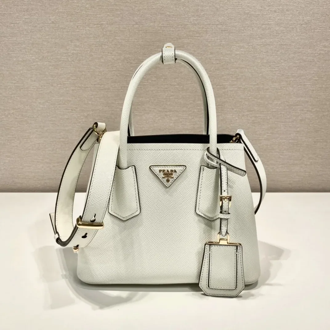 Prada Double Saffiano Mini Bag White