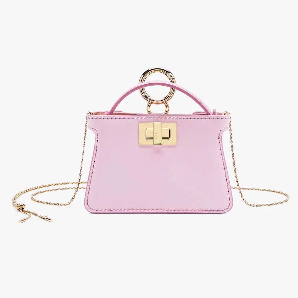 Fendi Pico Peekaboo Charm Light Pink Nappa Leather Charm for Women