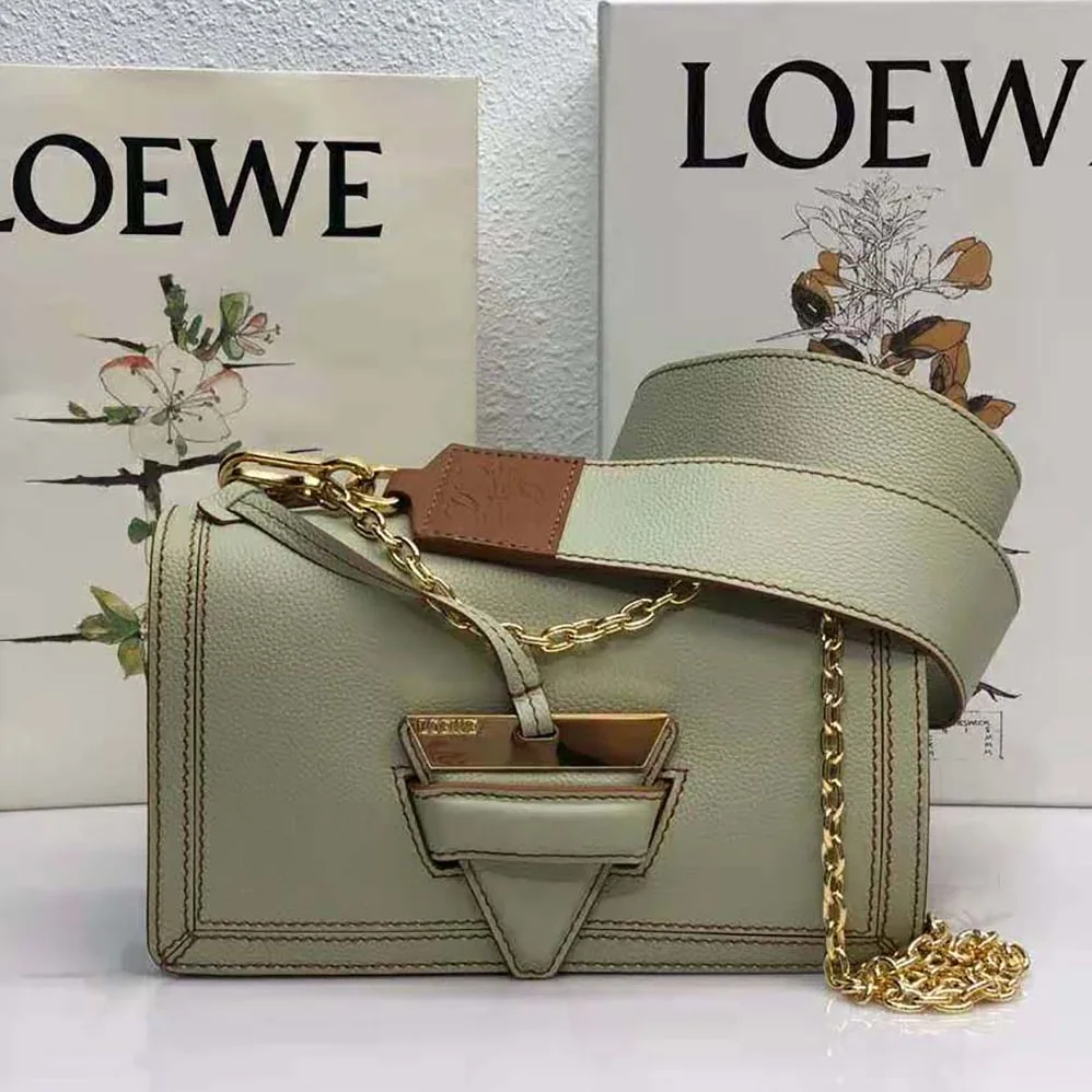 Loewe Mini Barcelona Bag in Soft Grained Calfskin for Women in Lime