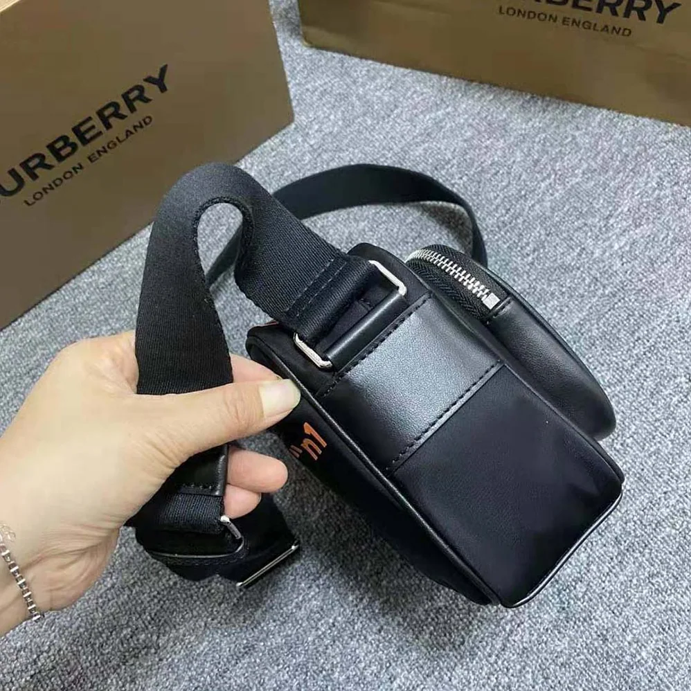 Burberry Coordinates Print Nylon Crossbody Bag for Men in Orange