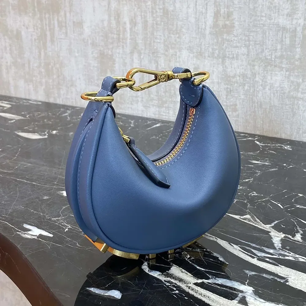 Fendi Fendigraphy Mini Blue Leather Mini for Women in bag