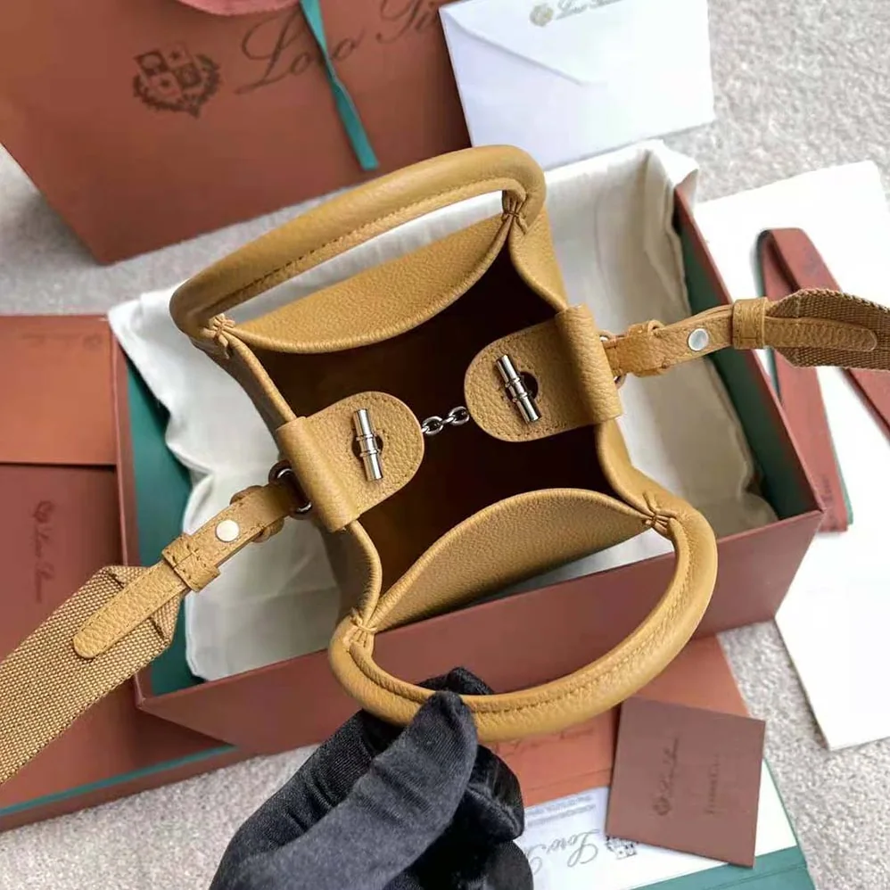 Loro Piana Micro Bale Bag in Calfskin Leather for Women in Brown Loro Piana Micro Bale Bag in Calfskin Leather for Women in Brown