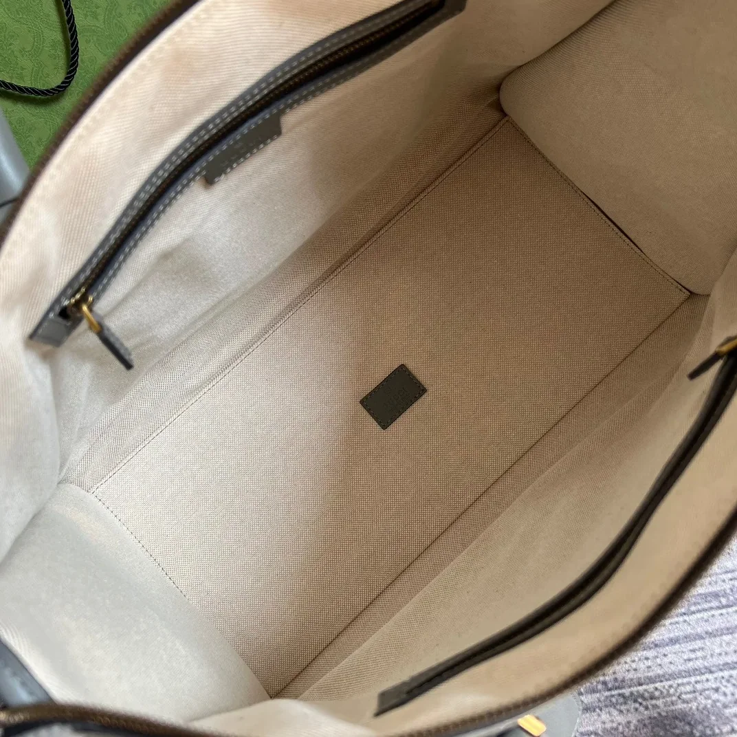 Large Bauletto Top Handle Bag With Double G White in Grey /