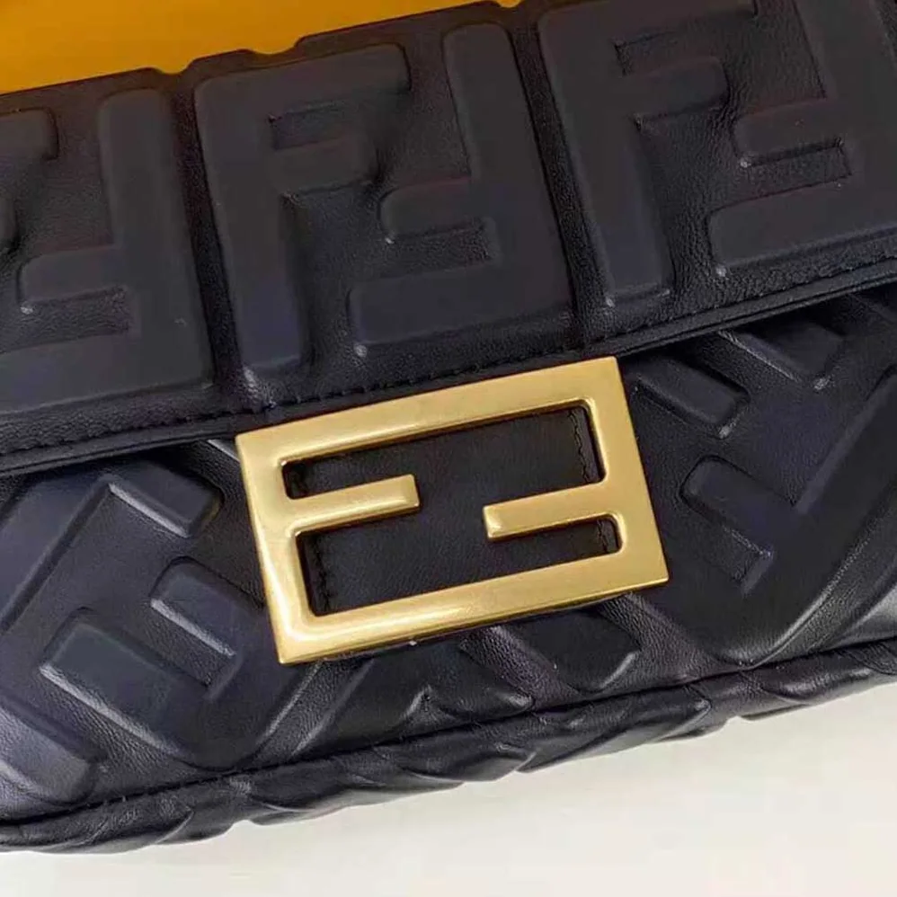 Fendi Baguette Black Leather Bag for Women