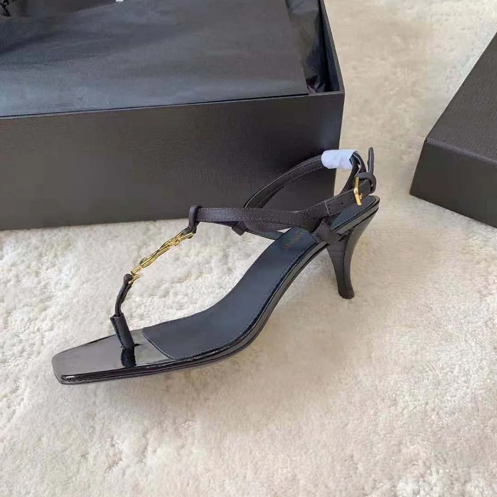 Saint Laurent YSL Cassandra Sandals in Silk Satin for Women in Black Saint Laurent YSL Cassandra Sandals in Silk Satin for Women in Black