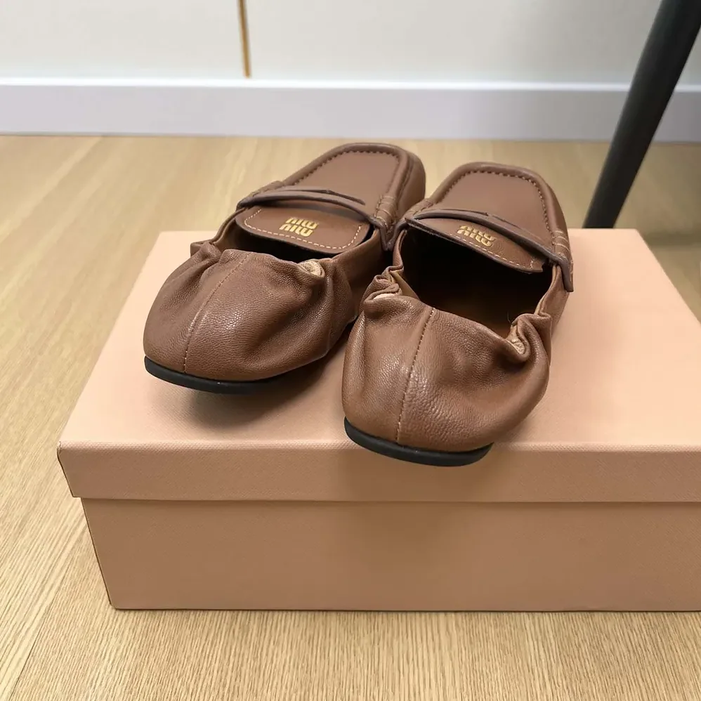 Miu Miu Nappa Leather Loafers for Women in Chocalate Miu Miu Nappa Leather Loafers for Women in Chocalate