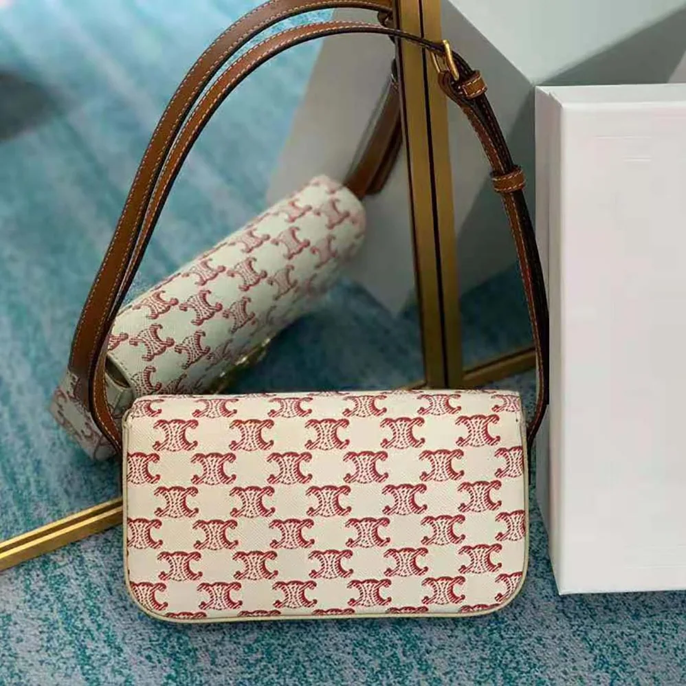 Celine Triomphe Shoulder Bag in Triomphe Canvas and Calfskin for Women Celine Triomphe Shoulder Bag in Triomphe Canvas and Calfskin for Women