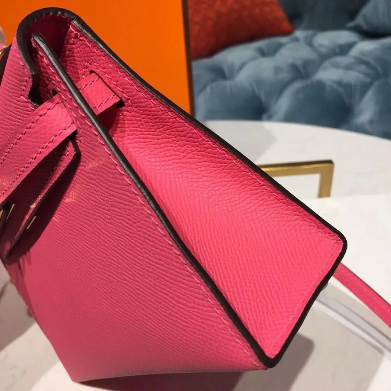 Hermes Mini Kelly Rose Tyrien Gold Toned Hardware / Hermes Mini Kelly Rose Tyrien Gold Toned Hardware /