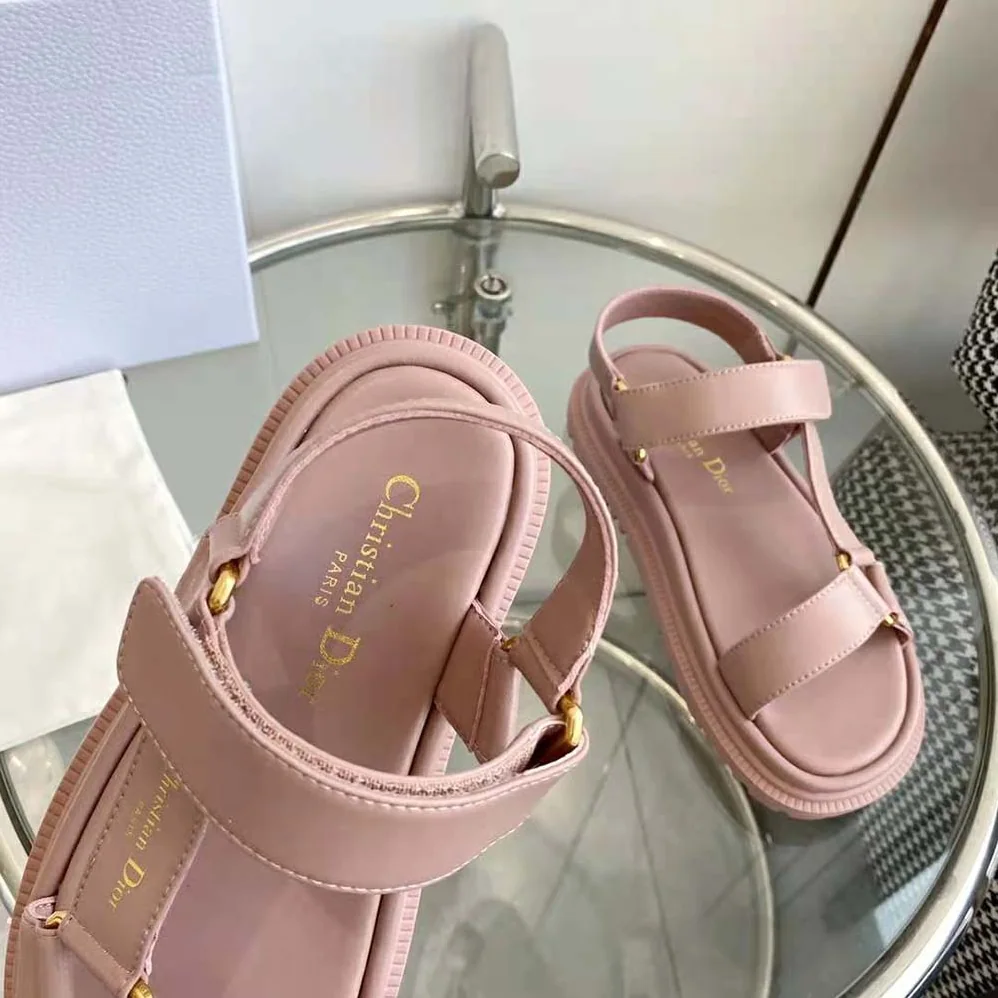 Dior D-Wave Sandal Powder Pink Lambskin for Women Dior D-Wave Sandal Powder Pink Lambskin for Women
