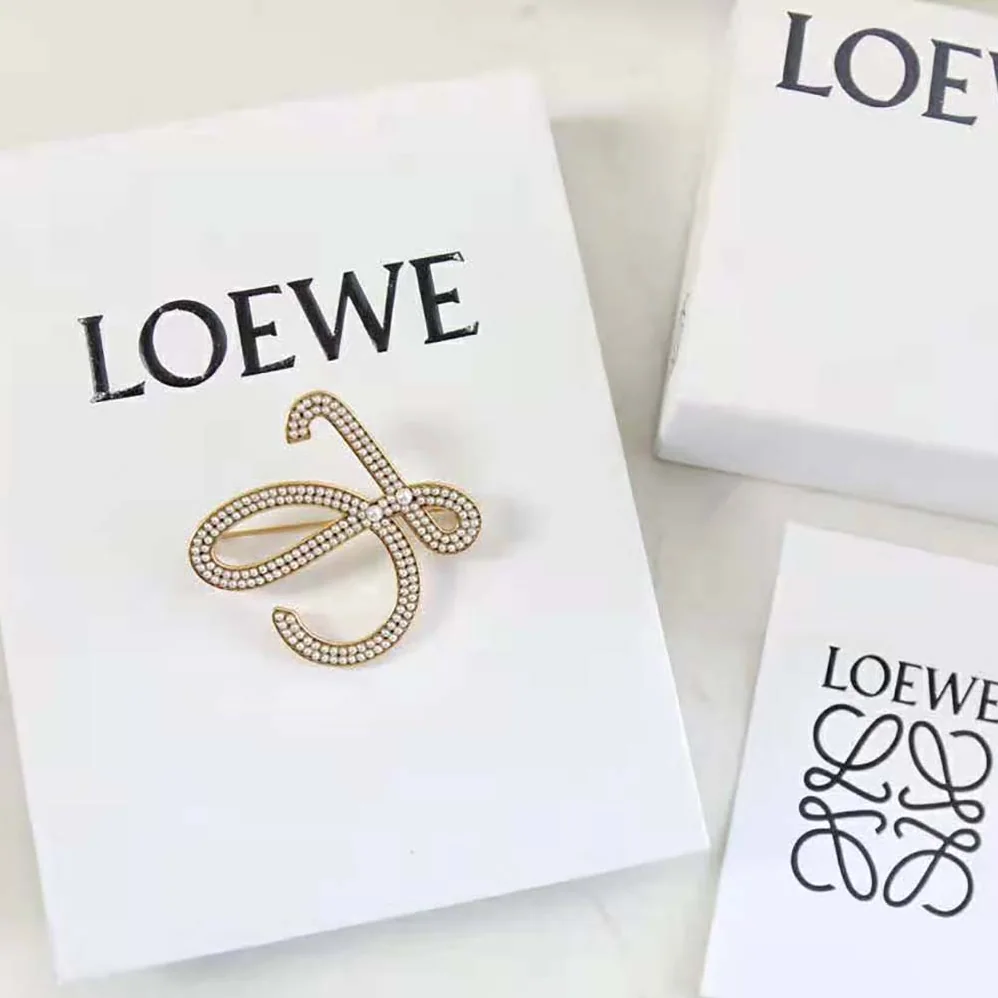 Loewe Brooch in Metal and Pearls for Women Loewe Brooch in Metal and Pearls for Women