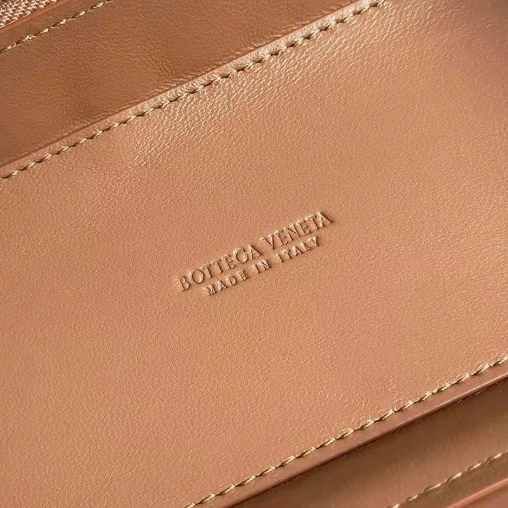 Bottega Veneta Mini Intrecciato Leather Vanity Case with Cross-Body Strap for Women in Brown