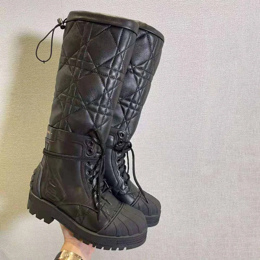 Dior Dioriron Boot Black Quilted Cannage Calfskin for Women