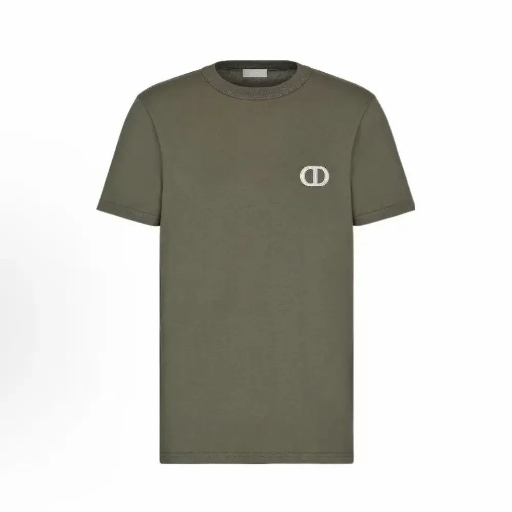 Dior CD Icon T-Shirt Relaxed Fit Dark Green Cotton Jersey for Men