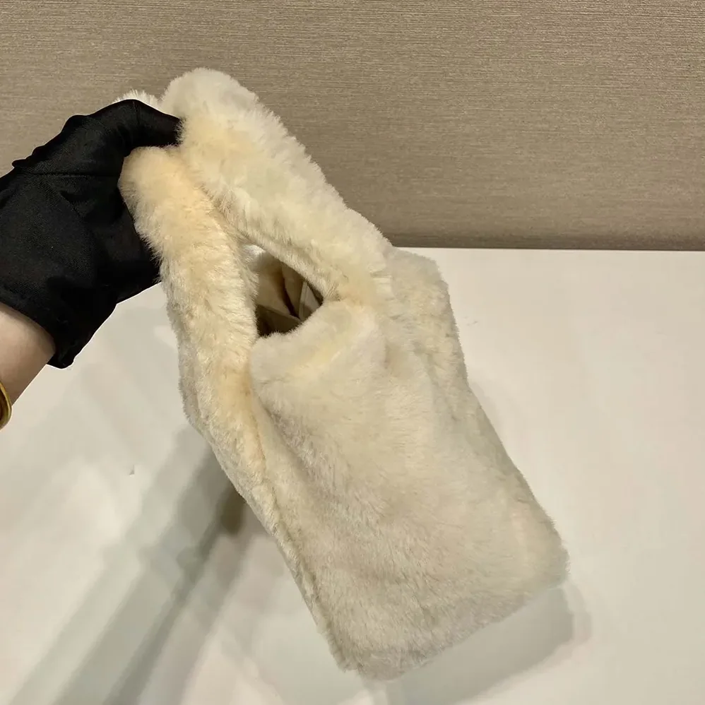 Prada Shearling Mini Handbag for Women in Beige