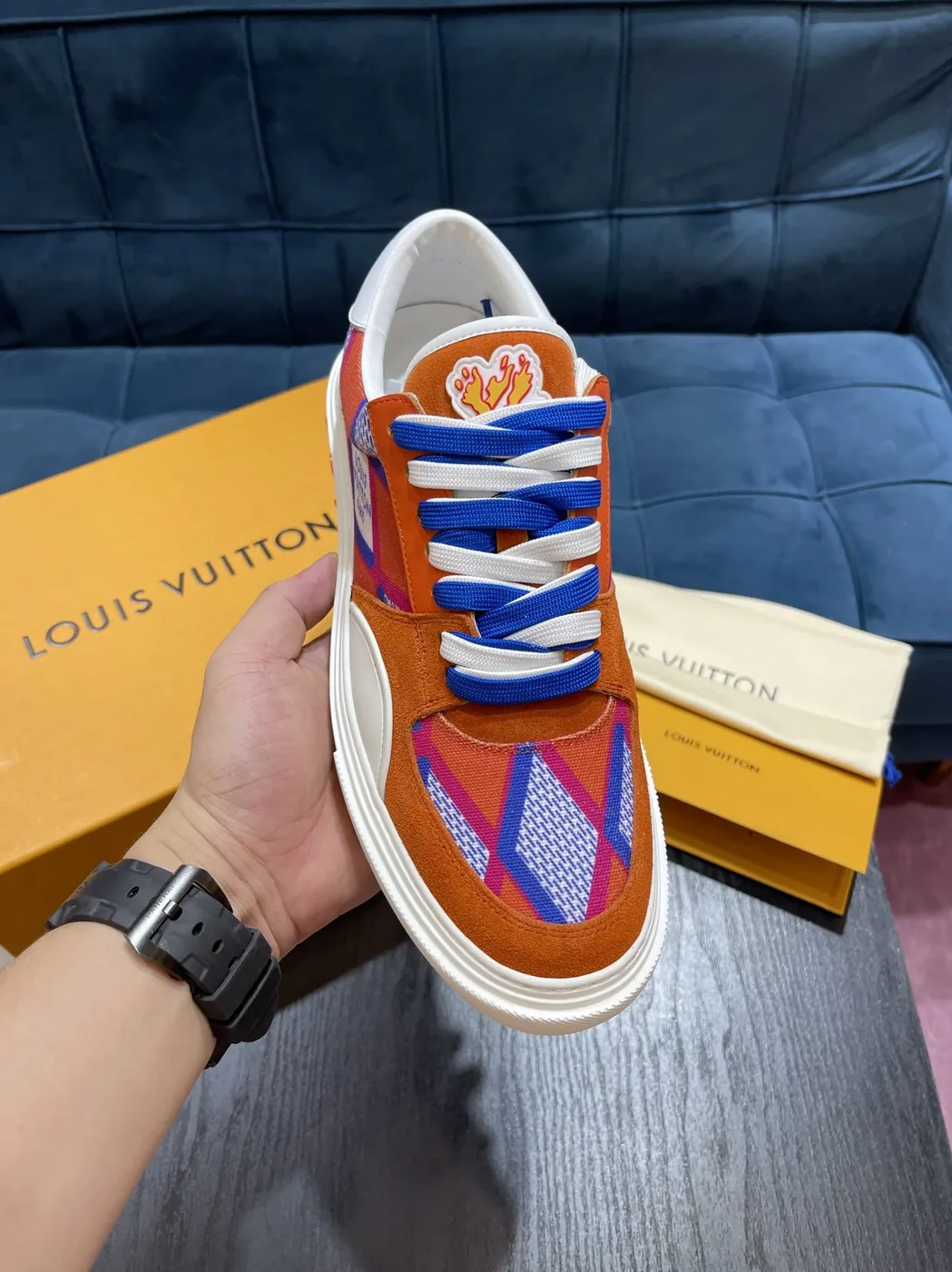 Louis Vuitton LV Ollie Richelieu Trainers Orange