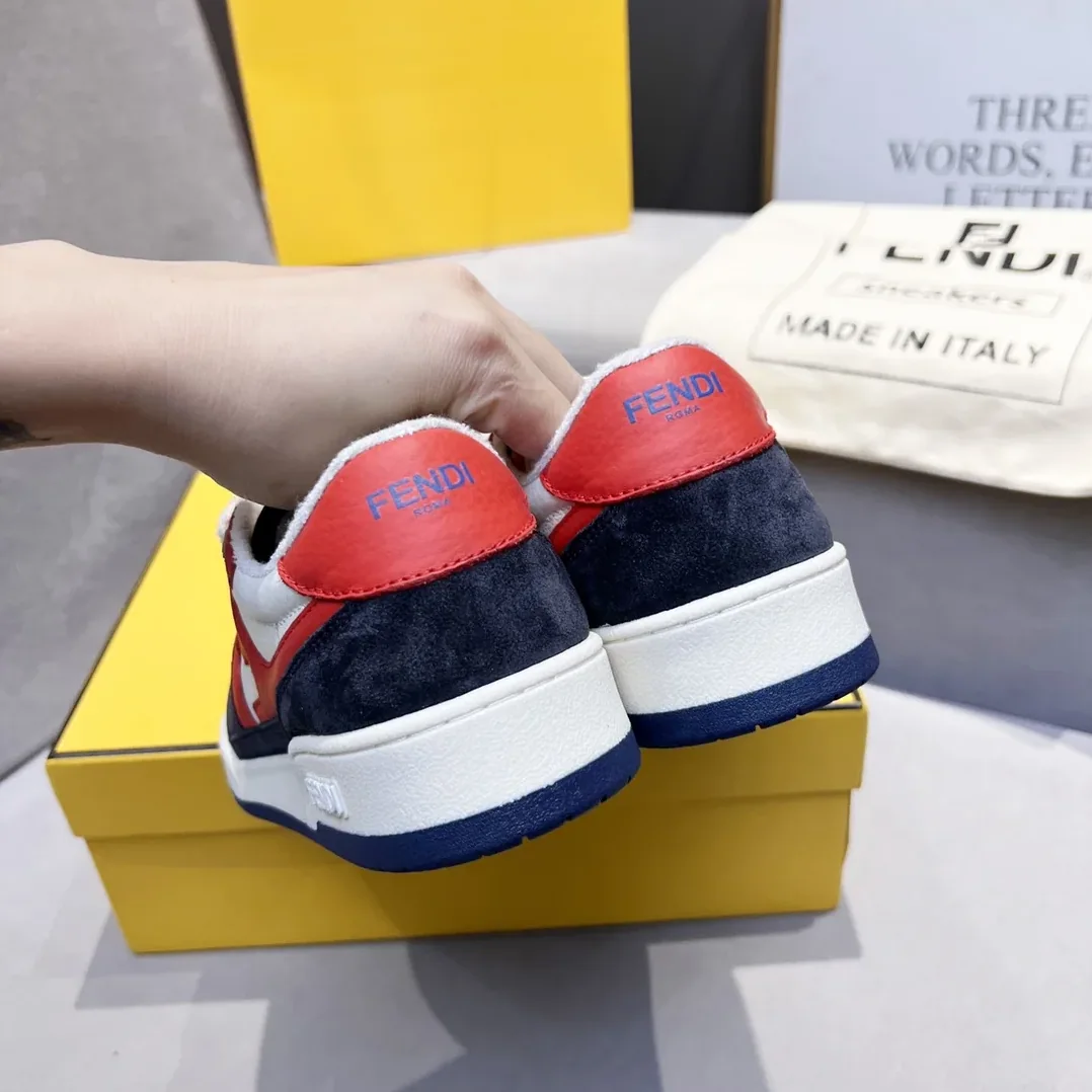 Fendi FD Match Low Tops Sneakers Red And Black Fendi FD Match Low Tops Sneakers Red And Black