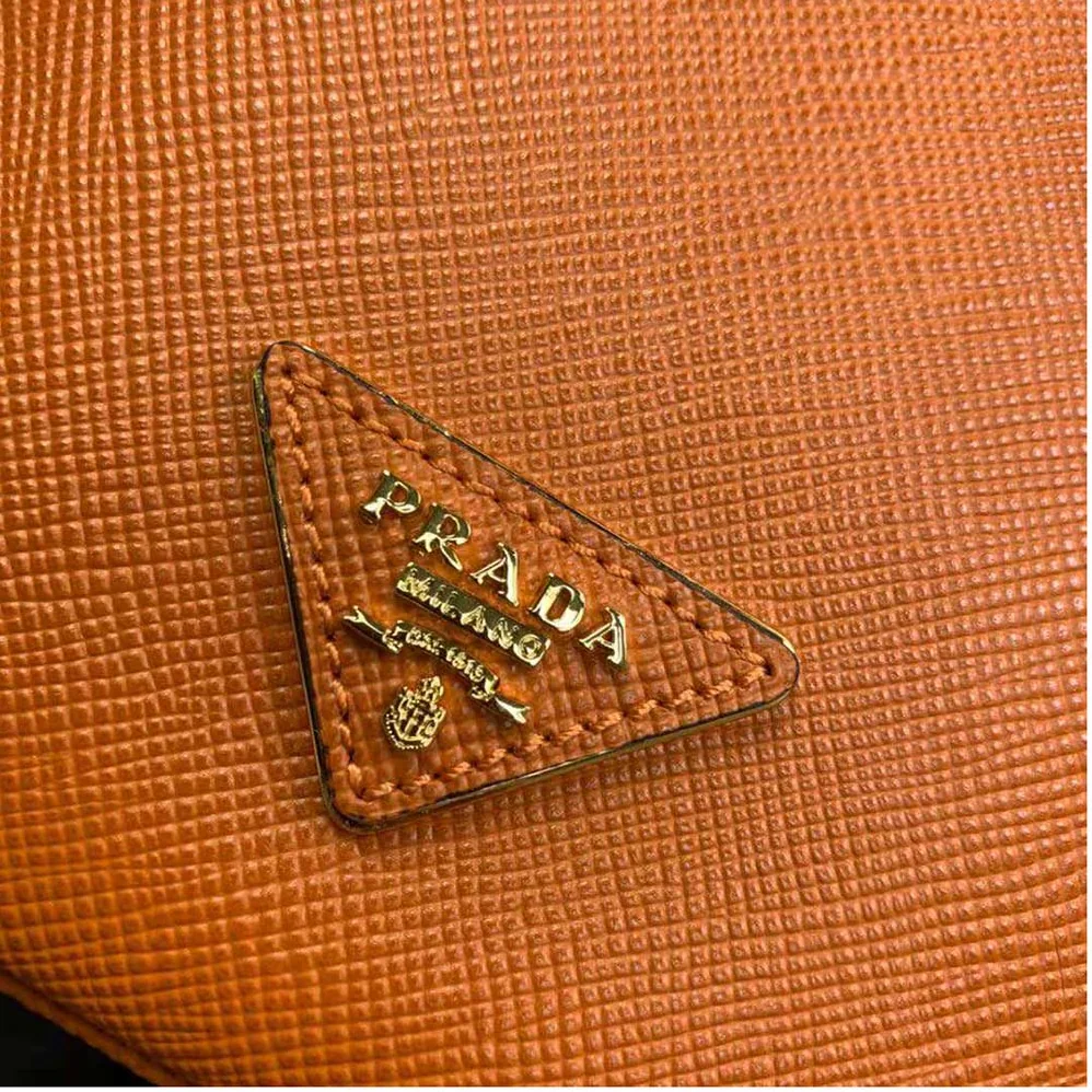 Prada Saffiano Leather Bucket Bag for Women in Orange Prada Saffiano Leather Bucket Bag for Women in Orange