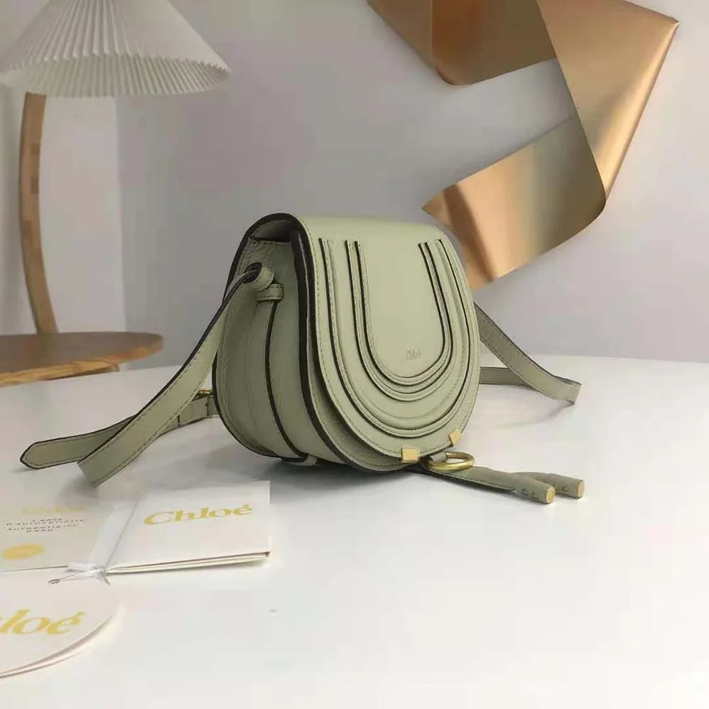 Chloe Marcie Small Saddle Bag for Women in Green Chloe Marcie Small Saddle Bag for Women in Green