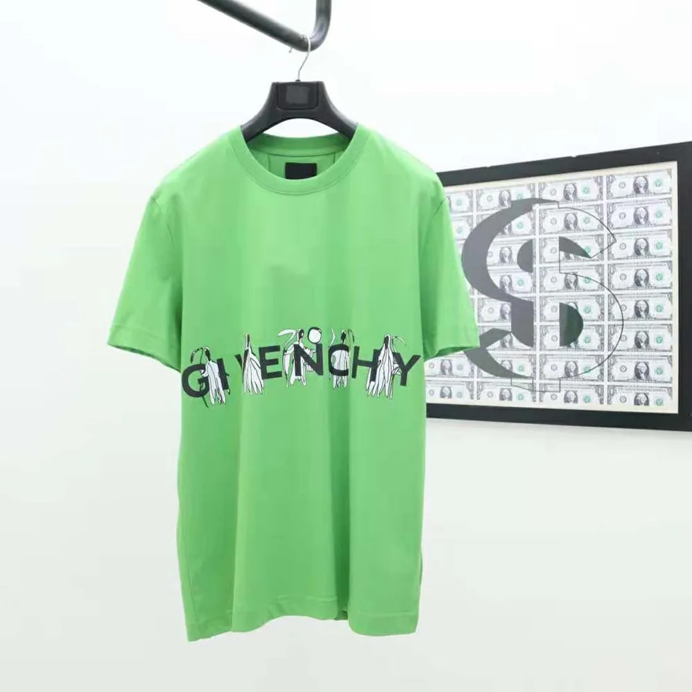 Givenchy Slim Fit T-shirt in Givenchy 4G Jersey with Reaper Prints for Men in Green Givenchy Slim Fit T-shirt in Givenchy 4G Jersey with Reaper Prints for Men in Green