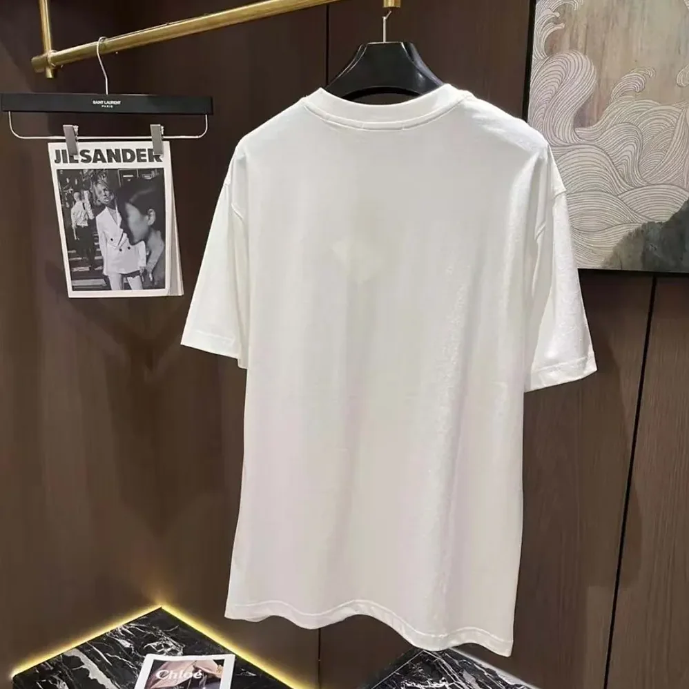 Loewe Loewe Men Loose Fit T-shirt in Cotton for Men in White/Black Loewe Loewe Men Loose Fit T-shirt in Cotton for Men in White/Black