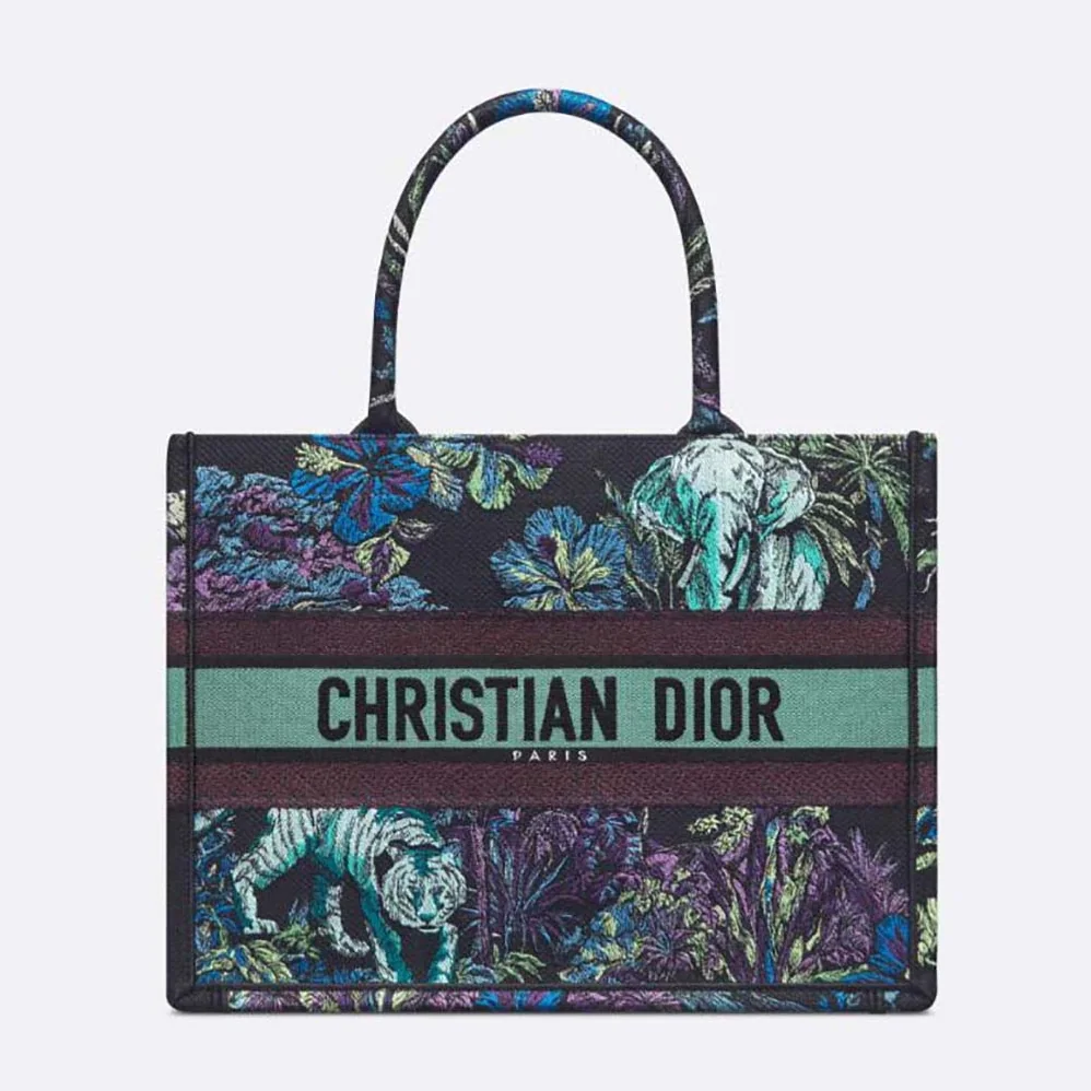 Dior Medium Dior Book Tote Blue Multicolor Toile de Jouy Voyage Embroidery for Women