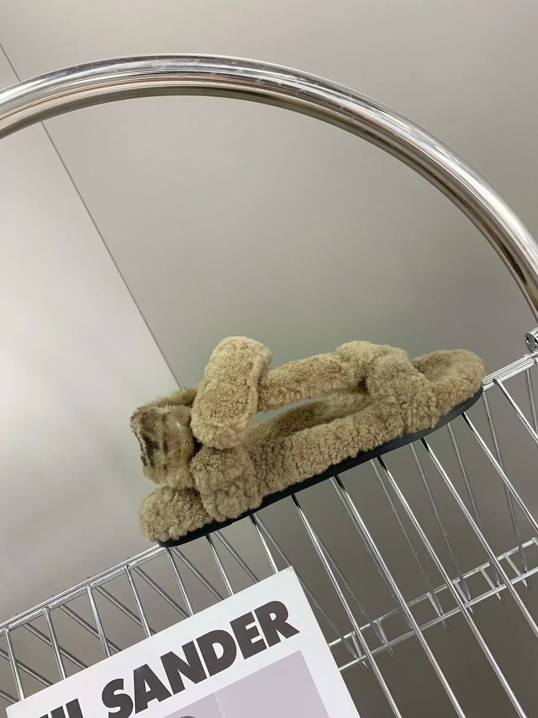 Fendi First Shearling Sandal Green