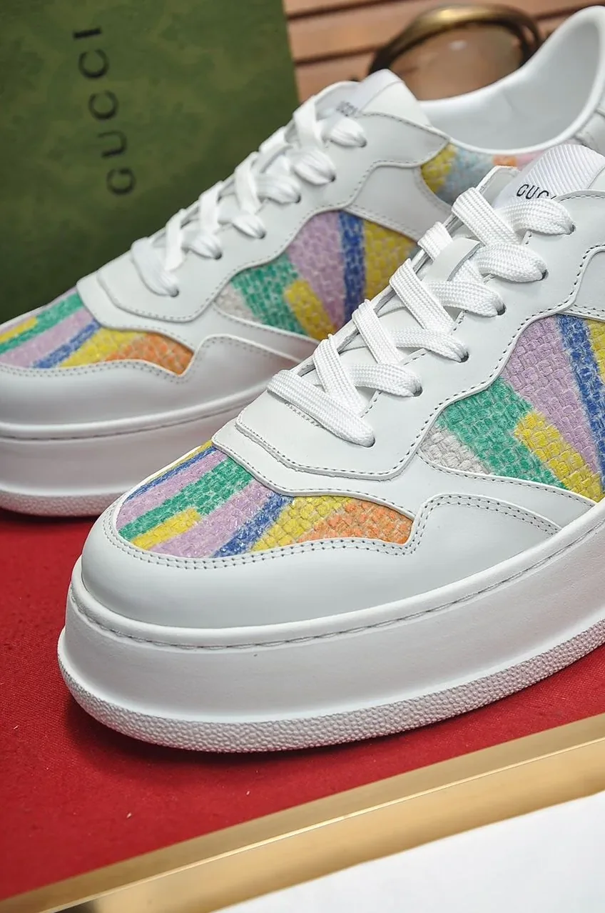 Gucci Sneaker With Pale Rainbow White for Men Gucci Sneaker With Pale Rainbow White for Men