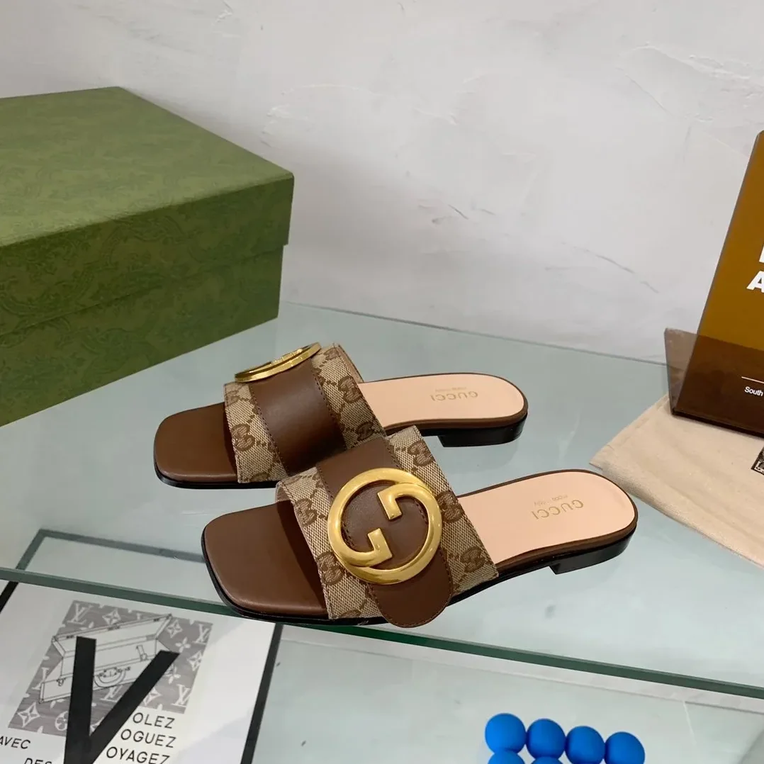 Gucci Blondie Matelasse Canvas Slide Sandal Red