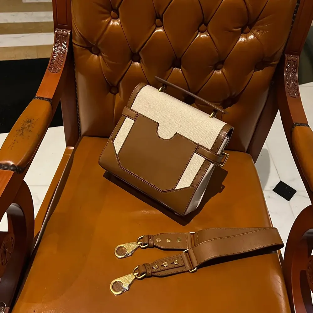 Balmain Bi-material Canvas and Ecru Calfskin B for Women in Buzz Bag Balmain Bi-material Canvas and Ecru Calfskin B for Women in Buzz Bag