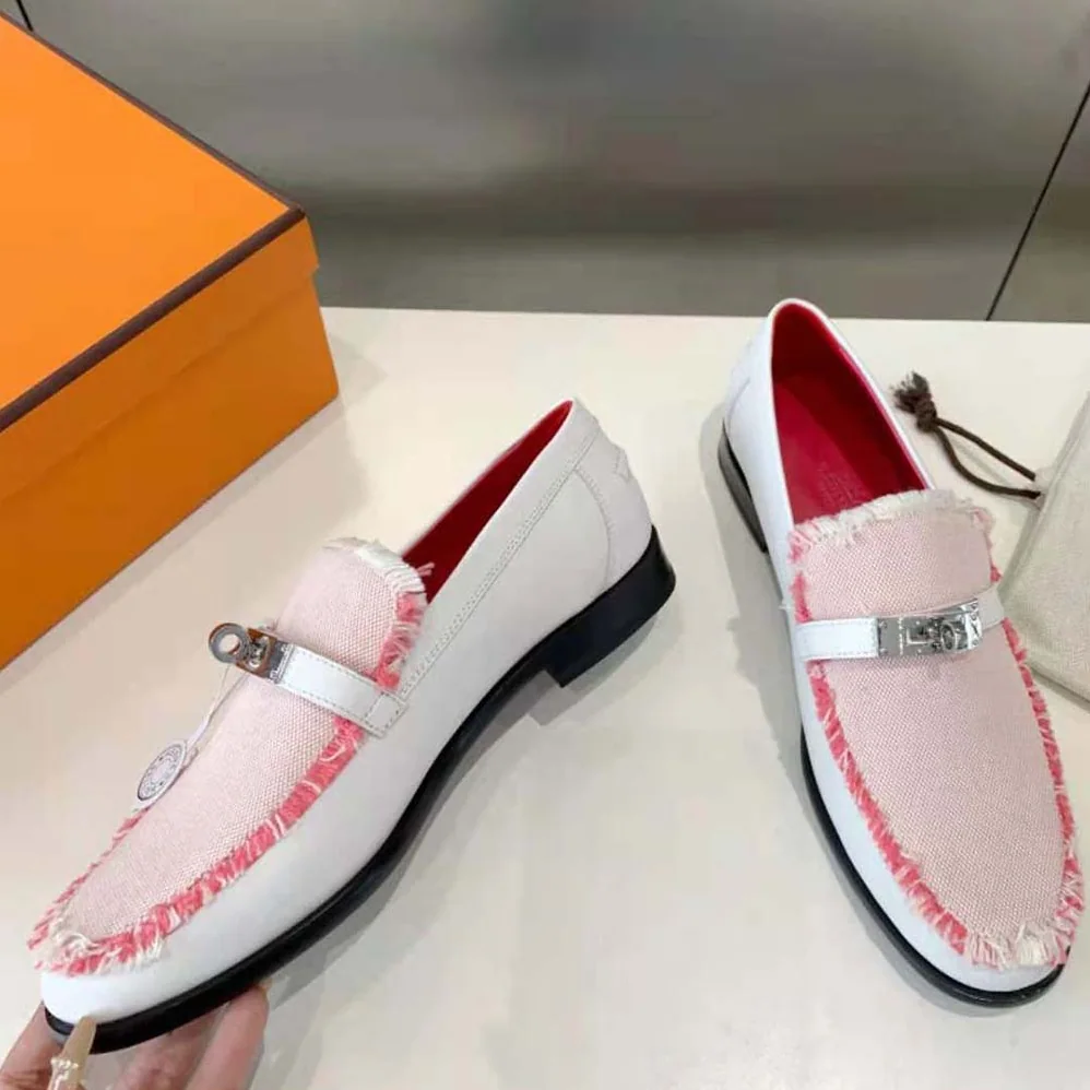 Hermes Destin Loafer in Calfskin Leather for Women in Pink Hermes Destin Loafer in Calfskin Leather for Women in Pink