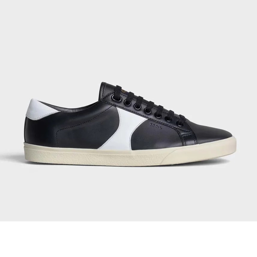 Celine Celine Triomphe Low Lace Up Sneaker Calfskin for Women in Black