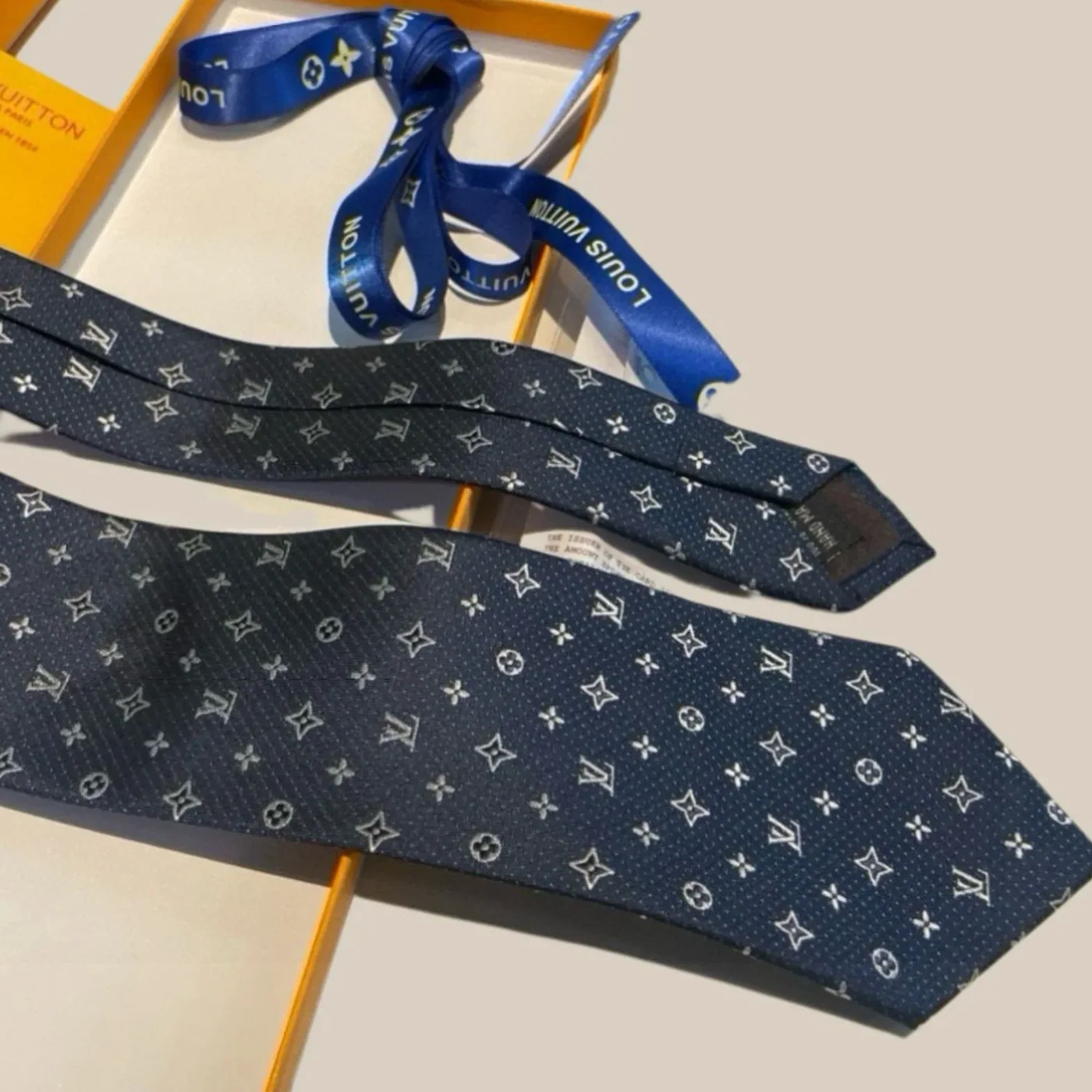 Louis Vuitton Monogram Silk Tie Deep Blue Louis Vuitton Monogram Silk Tie Deep Blue