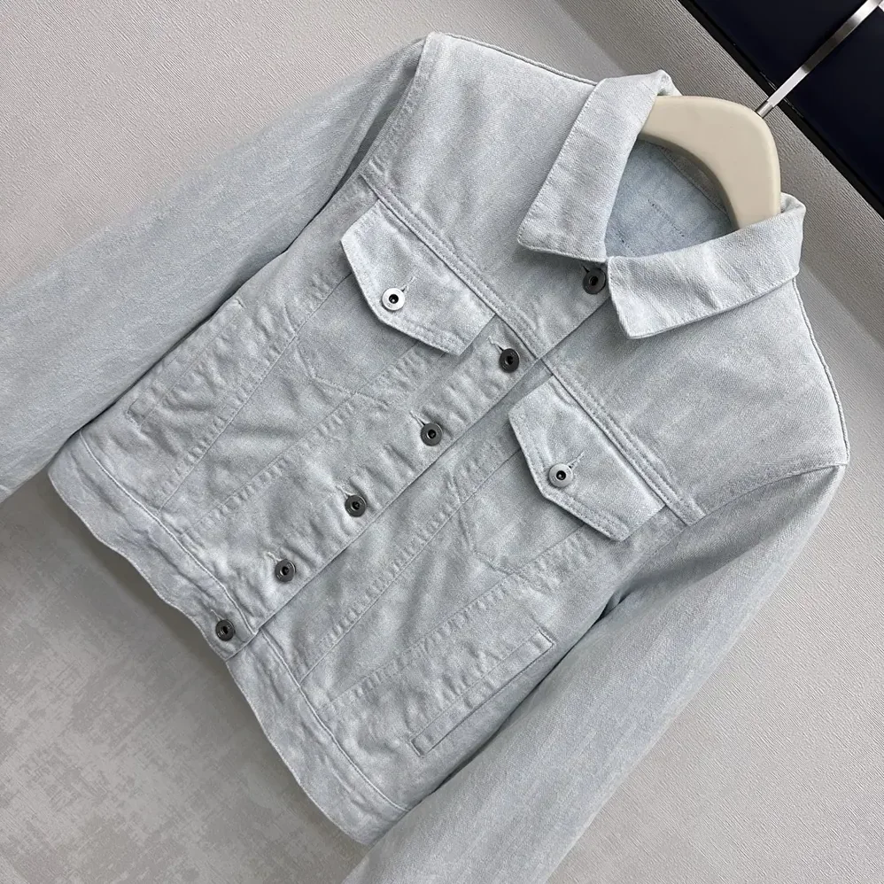 Dior Cropped Jacket Light Blue Dior Oblique Washed Cotton Denim for Men Dior Cropped Jacket Light Blue Dior Oblique Washed Cotton Denim for Men