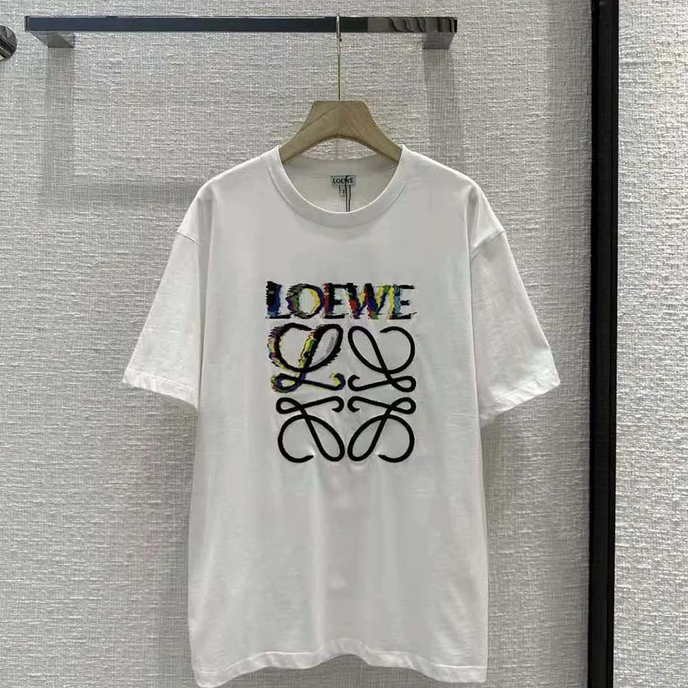 Loewe Glitch Anagram T-shirt in Cotton for Men in White