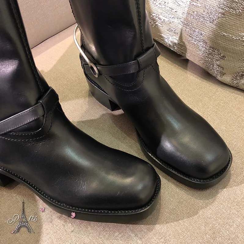 Dior Shoes Diorider Calfskin Leather Biker Boot 45 Heel Hight for Women in Black Dior Shoes Diorider Calfskin Leather Biker Boot 45 Heel Hight for Women in Black