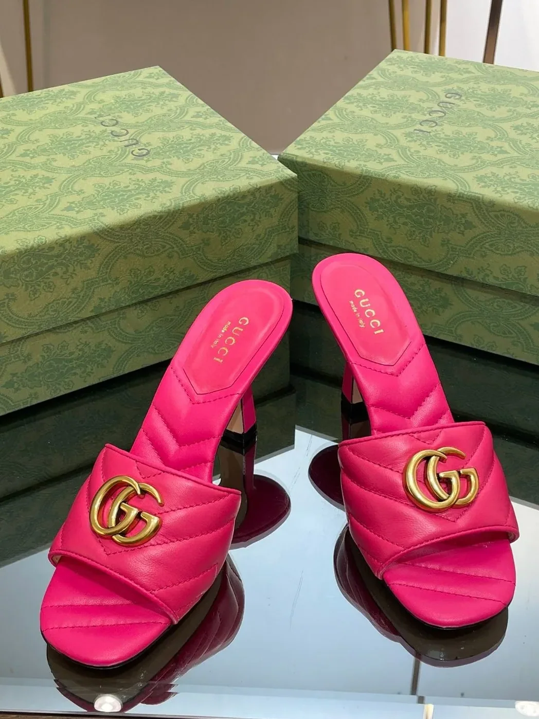Gucci Double G Slide Sandal Pink Gucci Double G Slide Sandal Pink