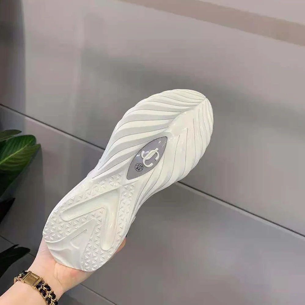 Jimmy Choo Cosmos/F White and Silver Leather and Neoprene Low for Women in Top Trainers Jimmy Choo Cosmos/F White and Silver Leather and Neoprene Low for Women in Top Trainers